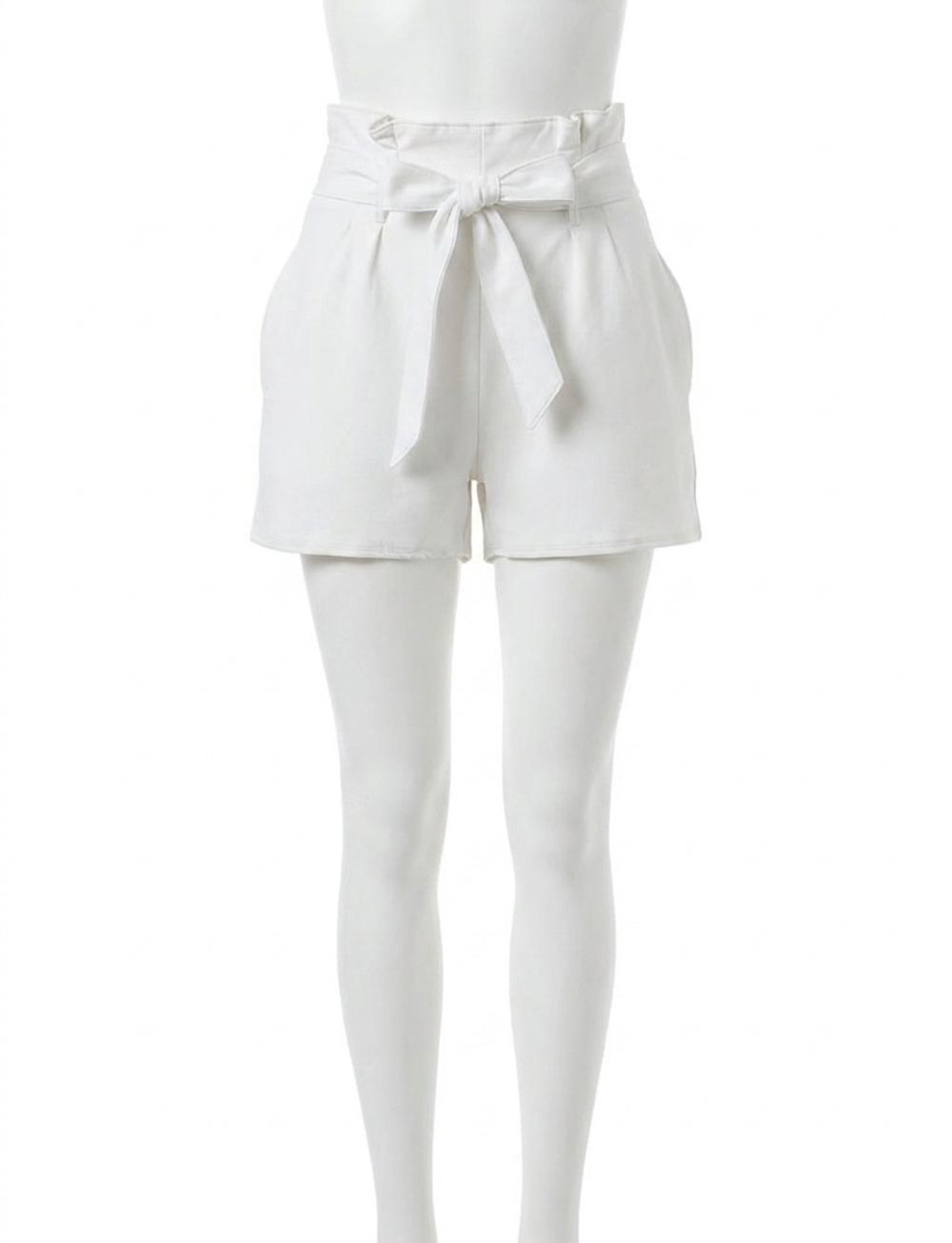 NEW COMMANDO faux leather paperbag short in white